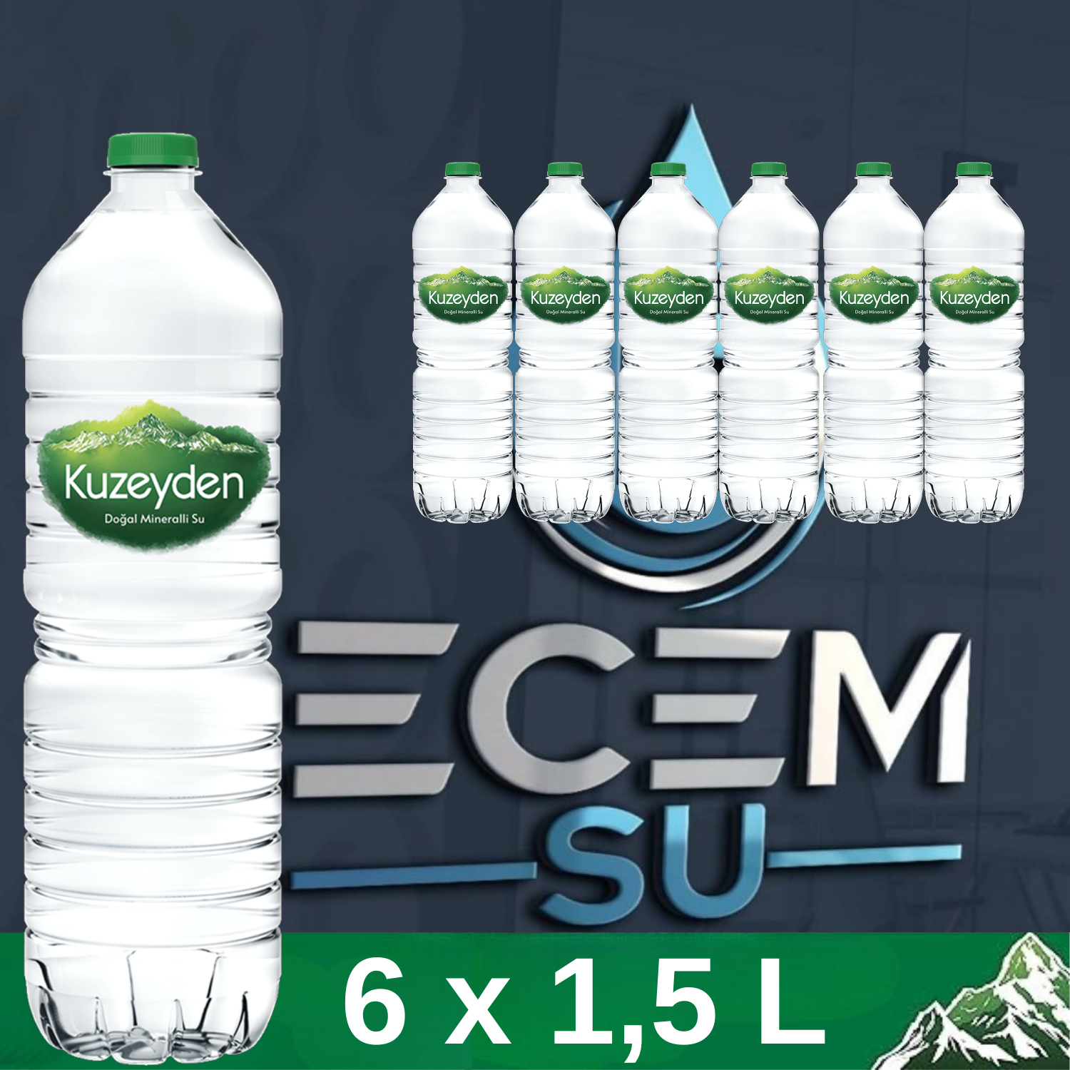 KUZEYDEN PET ŞİŞE SU 6 X 1,5 L